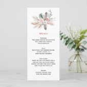 Boheemse Tropische Veren Pampas Grass bruiloft Menu (Staand voorkant)
