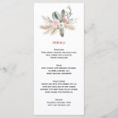 Boheemse Tropische Veren Pampas Grass bruiloft Menu (Voorkant)