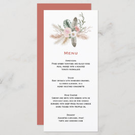 Boheemse Tropische Veren Pampas Grass bruiloft Menu