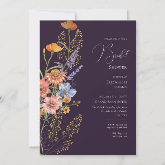 Boheemse Trouw Thema Romantische Wilde Bloemen Boh Kaart (Voorkant)