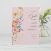 Boheemse Trouw Thema Romantische Wilde Bloemen Boh Kaart (Staand voorkant)