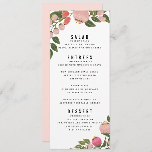 Boheemse Tuin Wedding Menu (Voorkant / Achterkant)