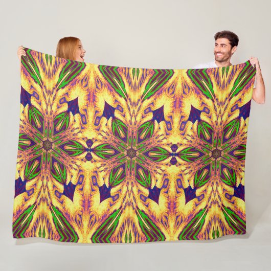 Boheemse Tuinbloem In De Zomer 2 Bloemen Fleece Deken (In situ)