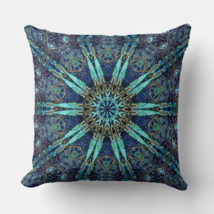 Boheemse Turquoise Bloem Ster Patroon Worp Kussen