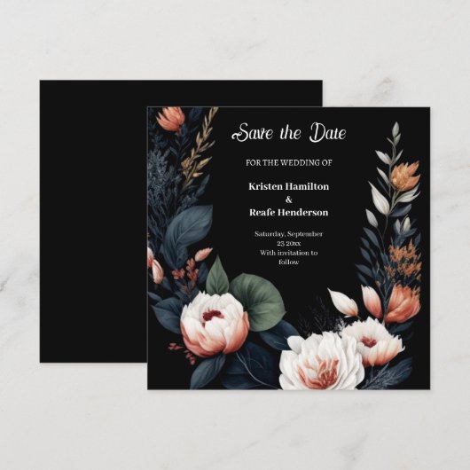 Boheemse Typografie Unieke bruiloft Save The Date (Voorkant / Achterkant)