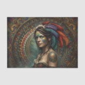 Boheemse Veer Godin Decoupage Tissuepapier (Voorkant)