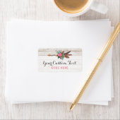 Boheemse Veer Pijl & Roos op Rustiek Wit Hout Etiket (Insitu)