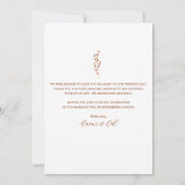 Boheemse verbrande-Oranje bloemenrustieke bruiloft Bedankkaart (Achterkant)