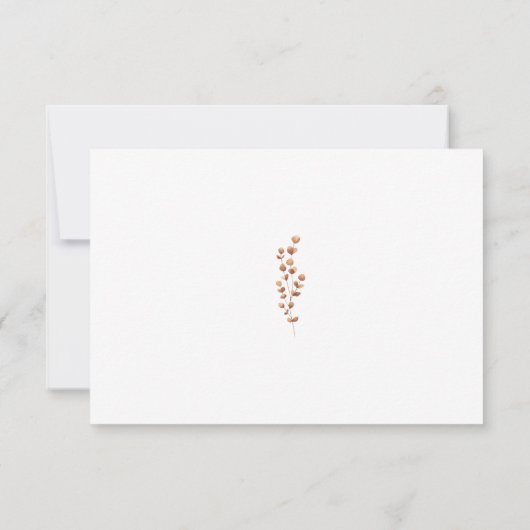 Boheemse verbrande-Oranje bloemenrustieke bruiloft RSVP Kaartje (Achterkant)