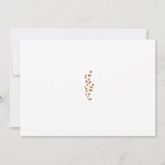 Boheemse verbrande-Oranje bloemenrustieke bruiloft Save The Date (Achterkant)