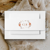 Boheemse verbrande-Oranje bloemenrustieke bruiloft Uitnodigingen Wikkel