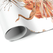 Boheemse verbrande-oranje bloemrijke rustieke brui cadeaupapier (Rol Hoek)