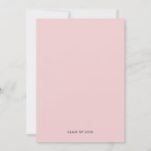 Boheemse veren & bloemenkrans Roze Doop Kaart (Achterkant)