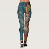 Boheemse veren en bloemen leggings (Achterkant)