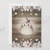 Boheemse Veren Vrienden Uil & Vogel Baby shower Kaart (Achterkant)