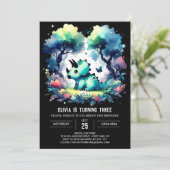 Boheemse Verjaardag Triceratops Editable Kaart (Staand voorkant)