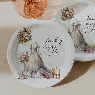 Boheemse Victoriaans bruidsjurk Tea Vrijgezellenfe Papieren Bordje
