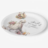 Boheemse Victoriaans bruidsjurk Tea Vrijgezellenfe Papieren Bordje (Gekanteld)