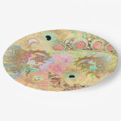 Boheemse vintage kunst unieke hippie pastelkleurig papieren bordje (Gekanteld)