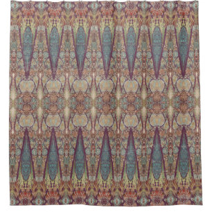 Boheemse Vintage Paisley BOHO Paarse Blauwe Patroo Douchegordijn