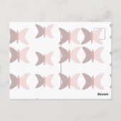 Boheemse Vlinder Pastel Roze Verjaardagsuitnodigin Briefkaart (Achterkant)