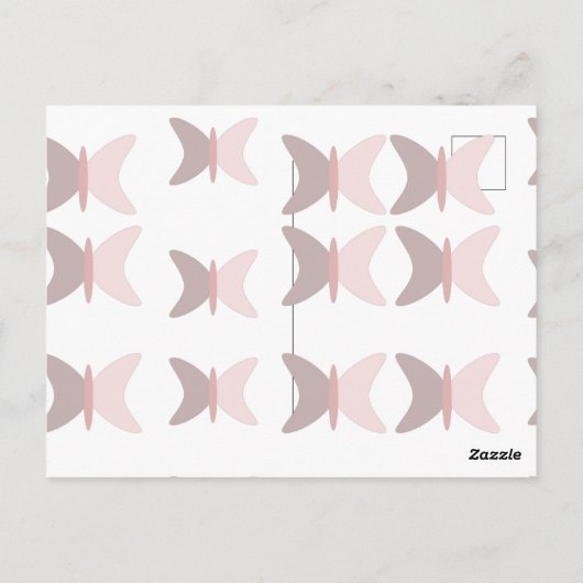 Boheemse Vlinder Pastel Roze Verjaardagsuitnodigin Briefkaart (Achterkant)