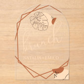 Boheemse vormen en lijnen acryl uitnodiging (Voorkant)