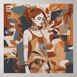 Boheemse vrouwelijke illustratie - poster