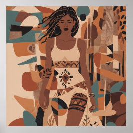 Boheemse vrouwelijke illustratie poster