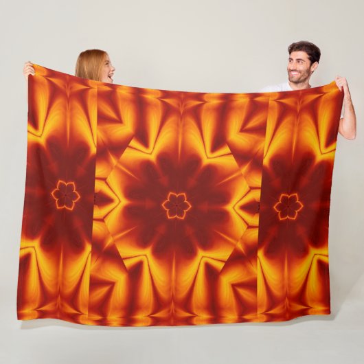 Boheemse vuurbloemen 77 fleece deken (In situ)