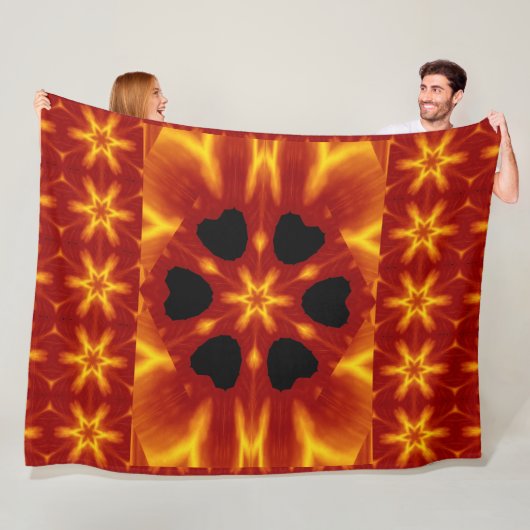 Boheemse vuurbloemen 87 fleece deken (In situ)