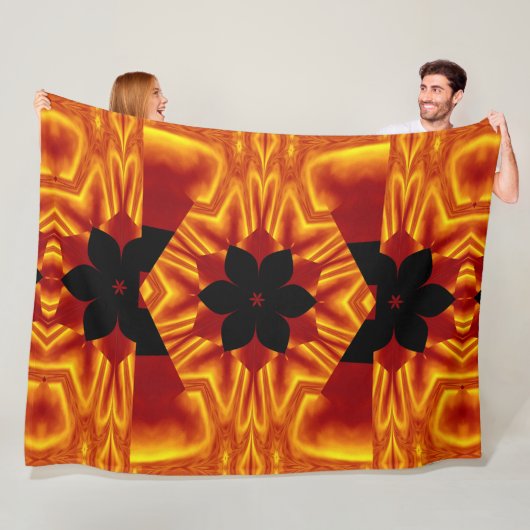 Boheemse vuurbloemen 88 fleece deken (In situ)