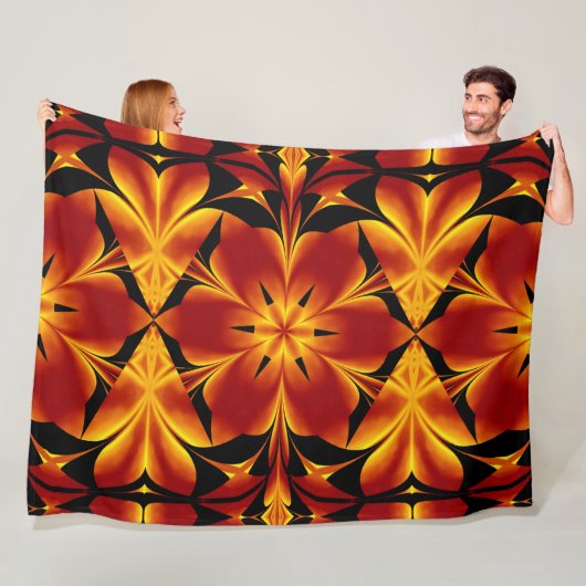 Boheemse Vuurbloemen 94 Fleece Deken (In situ)