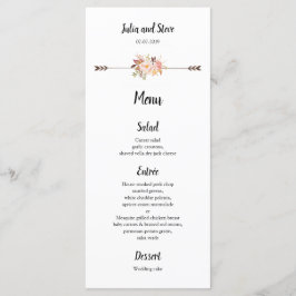 Boheemse Watercolor Bloemen Elegante Boho Rackcard Menu
