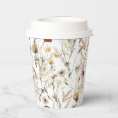 Boheemse Waterverf Bloemen Bruidsdiner Papieren Bekers (Achterkant)