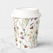 Boheemse Waterverf Bloemen Bruidsdiner Papieren Bekers (Voorkant)