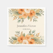 Boheemse Waterverf Bloemen bruiloft Servet (Voorkant)