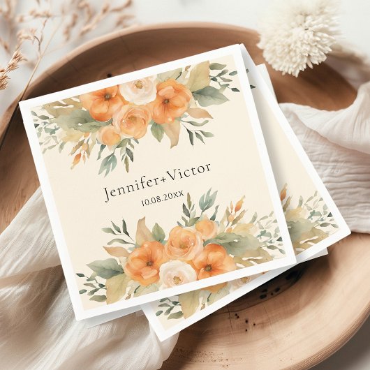 Boheemse Waterverf Bloemen bruiloft Servet