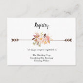 Boheemse Waterverf Bloemen Huwelijksregister Boho Informatiekaartje (Voorkant)