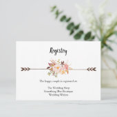 Boheemse Waterverf Bloemen Huwelijksregister Boho Informatiekaartje (Staand voorkant)