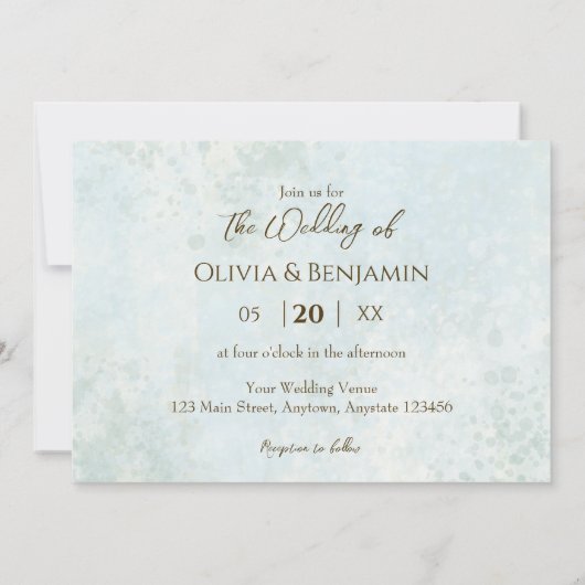 Boheemse Waterverf Bloemen Koe Schedel Huwelijk Kaart (Achterkant)