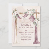 Boheemse Waterverf Bloemenboog Bruiloft Uitnodigin Kaart (Voorkant)