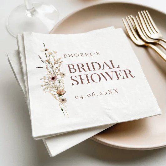 Boheemse Waterverf Bruidsdouche Wilde Bloemen Servet