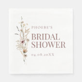 Boheemse Waterverf Bruidsdouche Wilde Bloemen Servet (Voorkant)