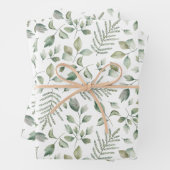 Boheemse Waterverf Eucalyptus en varens Inpakpapier Vel (In situ)