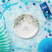 Boheemse Waterverf groen en gouden bladeren Papieren Bordje (Feest)