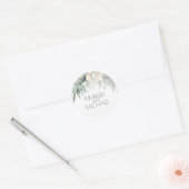 Boheemse Waterverf Groen Romantisch Zomer Ronde Sticker (Envelop)