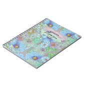 Boheemse Waterverf Grote gestileerde tuinbloemen Notitieboek (Linkerzijde)