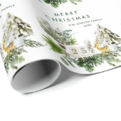 Boheemse Waterverf Kerst Compositie Vakantie Cadeaupapier (Rol Hoek)