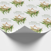 Boheemse Waterverf Kerstcompositie Vakantie Cadeaupapier (Hoek)